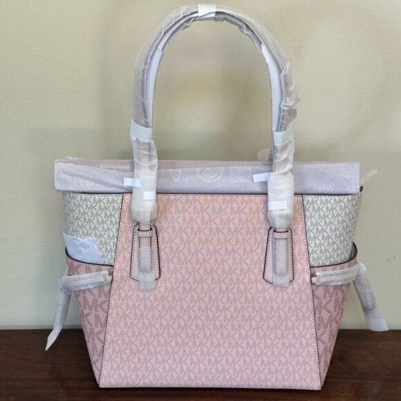 NWT - Michael Kors Large Multi Color MK Monogram Tote - Picture 7 of 11